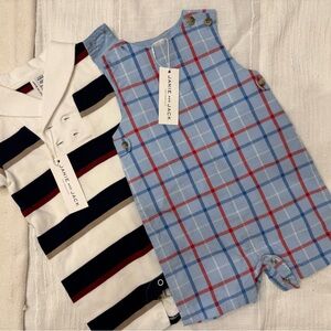 Janie and Jack Baby Romper Bundle 6–12 Months | Stripe & Plaid One-Piece NWT